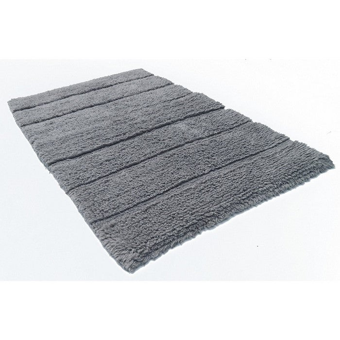 Soft Underfoot Solid 2 Piece Bath Rug Set In Cotton, Gray