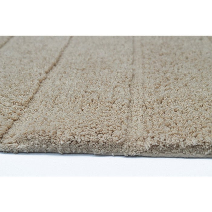 Absorbent Nature Solid Cotton 2 Piece Bath Rug Set, Beige