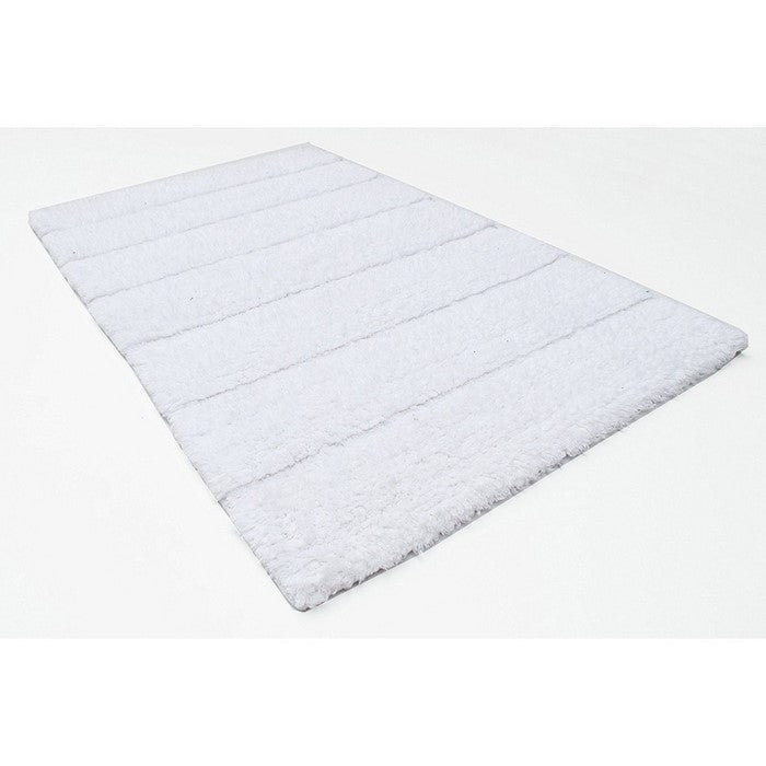 Anti-Skid 2 Piece Bath Rug Set In  Cotton, White