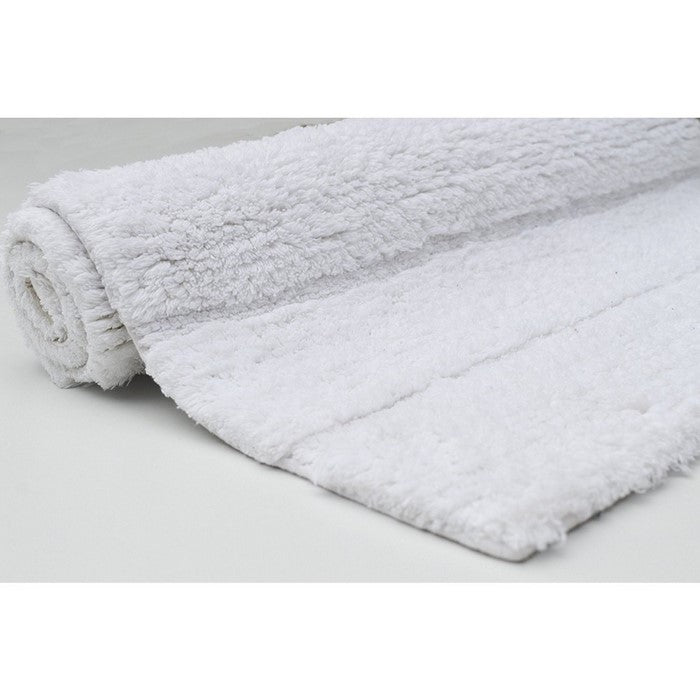 Anti-Skid 2 Piece Bath Rug Set In  Cotton, White