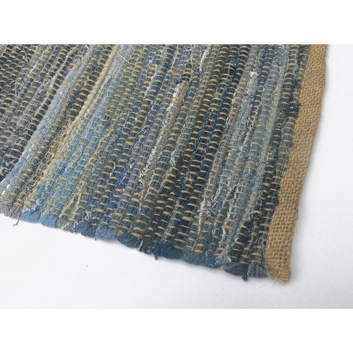 Roughly Design Jute And Cotton Denim Placemats, Set of 4, Blue