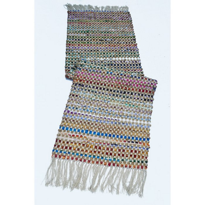 Fringe Ends Jute/Recycle Cotton Cuttings Monterey Chindi Rug, Multi
