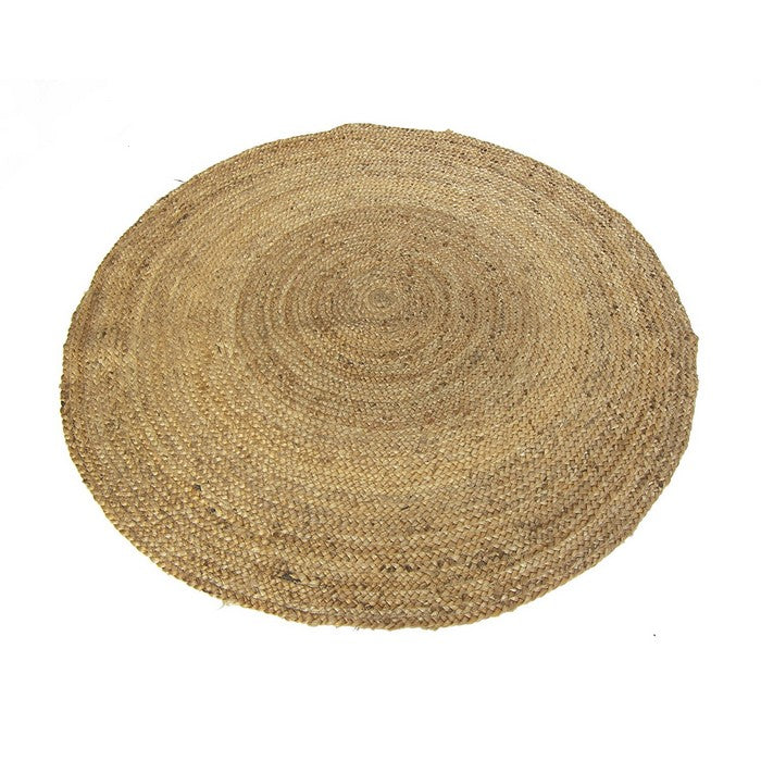 Braid Style Round Rug In Jute, Natural Brown
