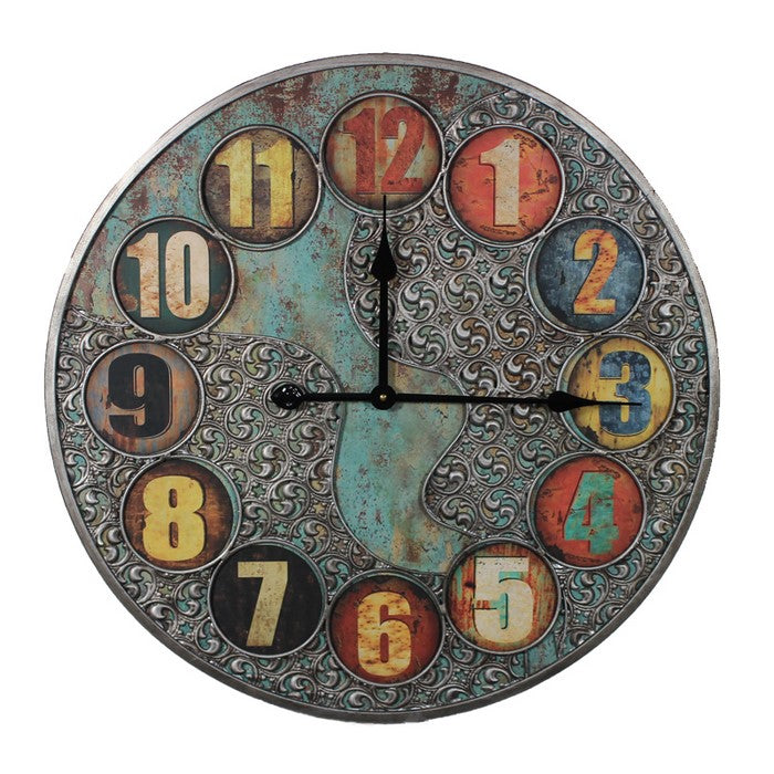 Unique And Stylish Vintage Themed Metal Wall Clock