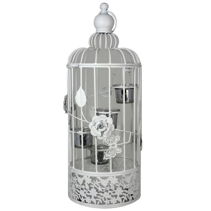 Adorable Metal Bird Cage Candle Holder - Benzara