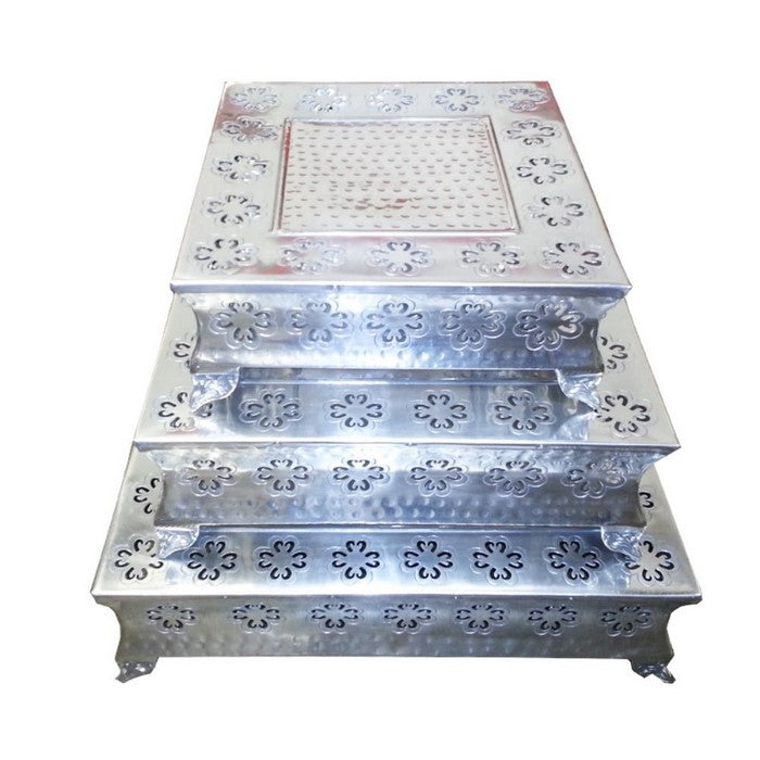 Fantastic 3 Pc Square Cake Stand - Benzara