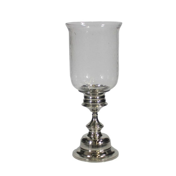 Engaging Hammered Glass Candle Holder - Benzara