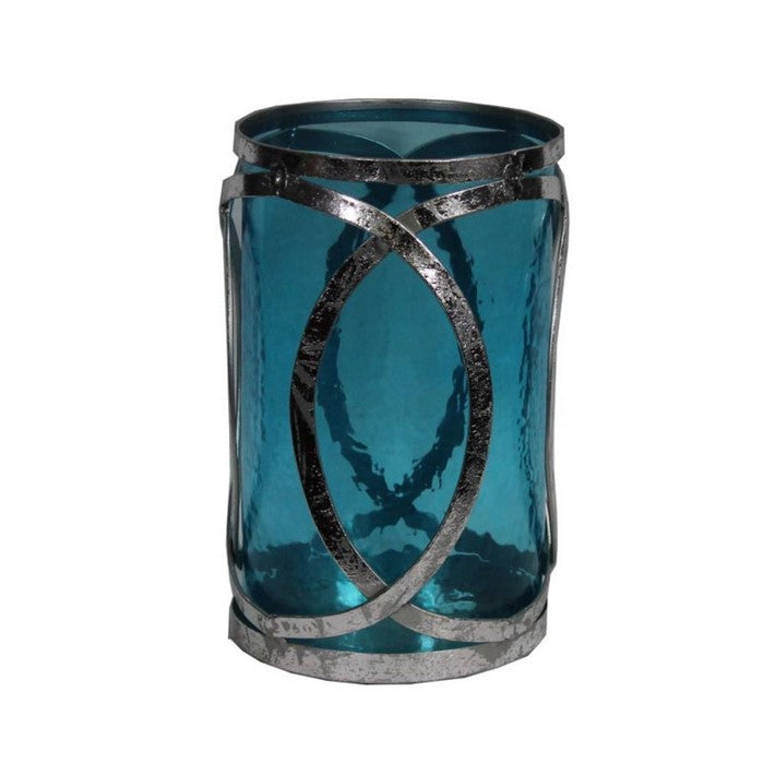 Classy Glass Pillar Candle Holder- Benzara