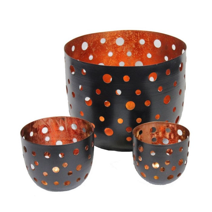 Exquisite 3 piece Iron Votive Candle Holder - Benzara