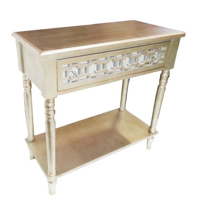 Appealing Gold TV Table Stand - Benzara