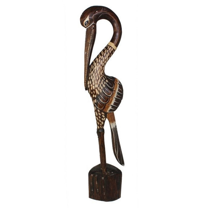 Appealing Wooden Flamingo - Benzara