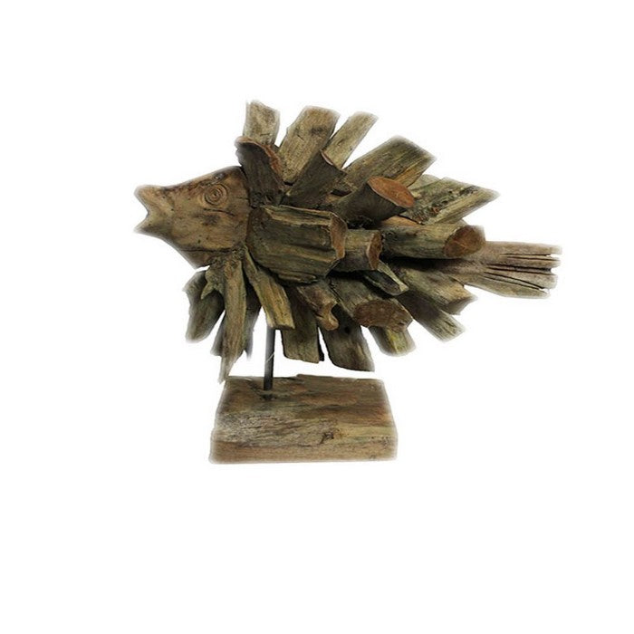 Impressive Wooden FishDecoration on Stand - Benzara