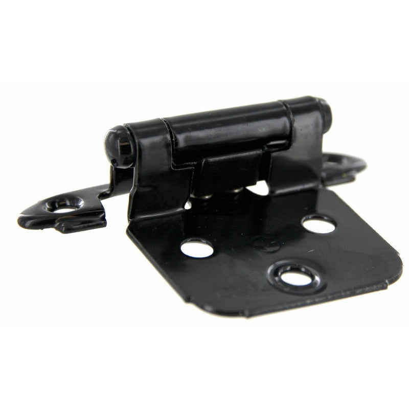 Amerock BP7139BK Self-Closing, Face Mount Hinge with Variable Overlay - Black - 2 Pack