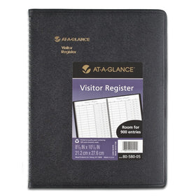 AT-A-GLANCE 8058005 Recycled Visitor Register Book, Black, 8 1/2 x 11