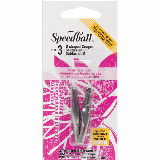 Speedball Lino Cutter Blades 2/Pkg-No. 3 Small U Gouge