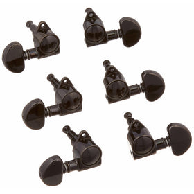 Grover 102-18BC Rotomatic 18:1 3 per Side Machine Heads, Black Chrome