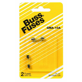 Bussmann BP/GMA-10A 10 Amp Glass Fast Acting Cartridge Fuse 125V Ul Listed, Carded (2 Pack)