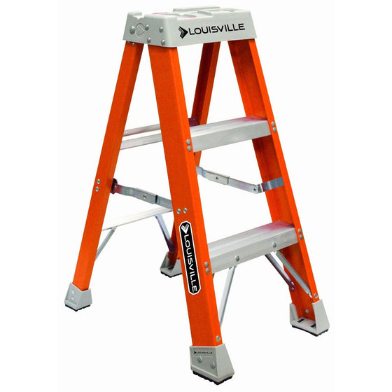 Louisville Ladder FS1503 300-Pound Duty Rating Fiberglass Step Ladder, 3-Feet