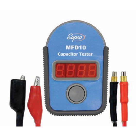 Supco MFD10 Digital Capacitor Tester with LED Display, 0.01 to 10000mF Range, /- 5% Accuracy