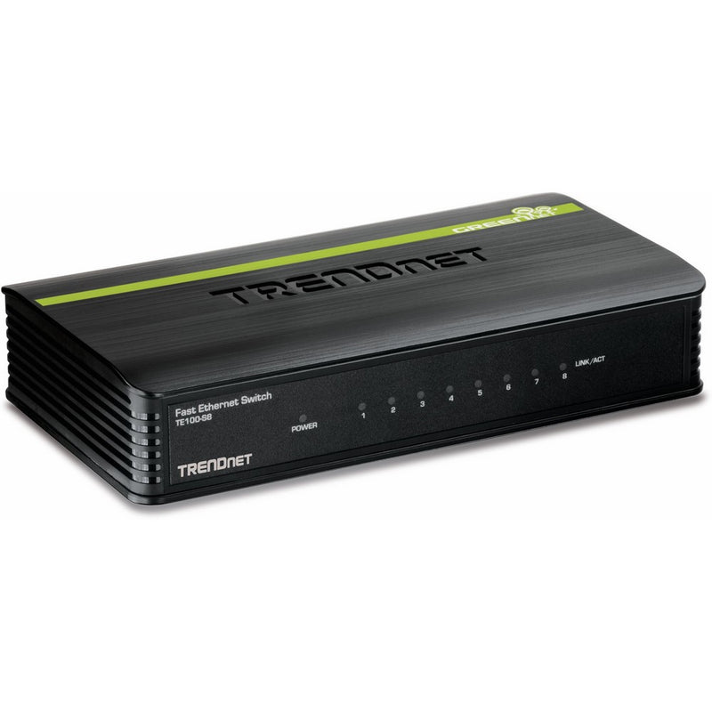 TRENDnet 8-Port Unmanaged 10/100 Mbps GREENnet Ethernet Desktop Plastic Housing Switch,TE100-S8