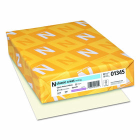 Neenah Paper 01345 Classic Crest Premium Paper, 24 lb, 8.5 x 11 Inches, White, 500 Sheets per Ream, Classic Natural White