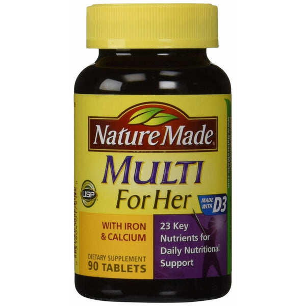 Nature Made, Multi For Her with Iron and Calcium, 90-Count Tablets