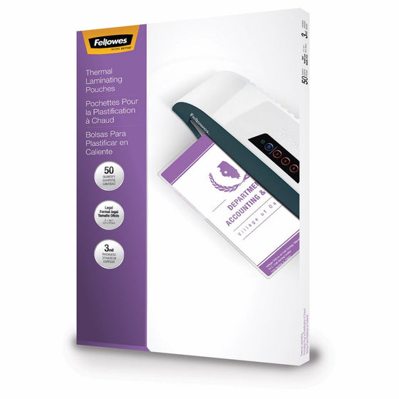 Fellowes Laminating Pouches, Thermal, Legal Size, 3 Mil, 50 Pack (52226)