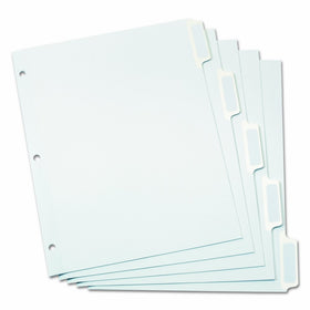 Oxford 11314 Custom Label Dividers, Self-Stick Tab Labels, 5-Tab, Letter, White (Box of 25 Sets)