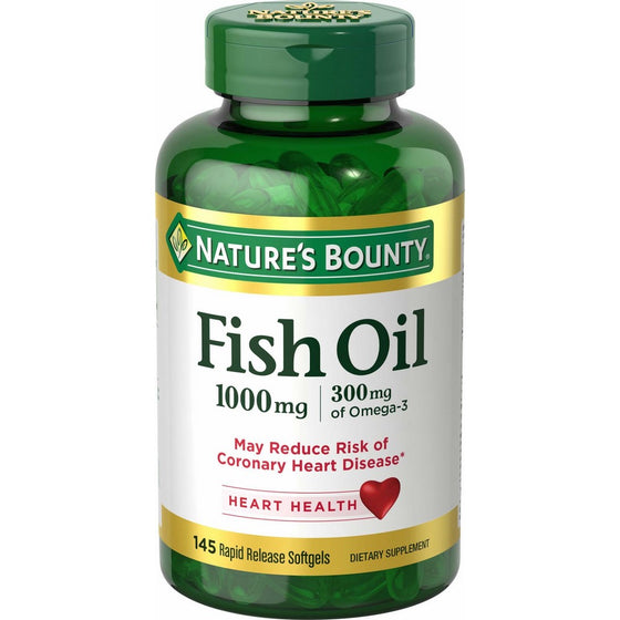 Nature's Bounty Fish Oil Omega-3 1000 mg Softgels 145 ea