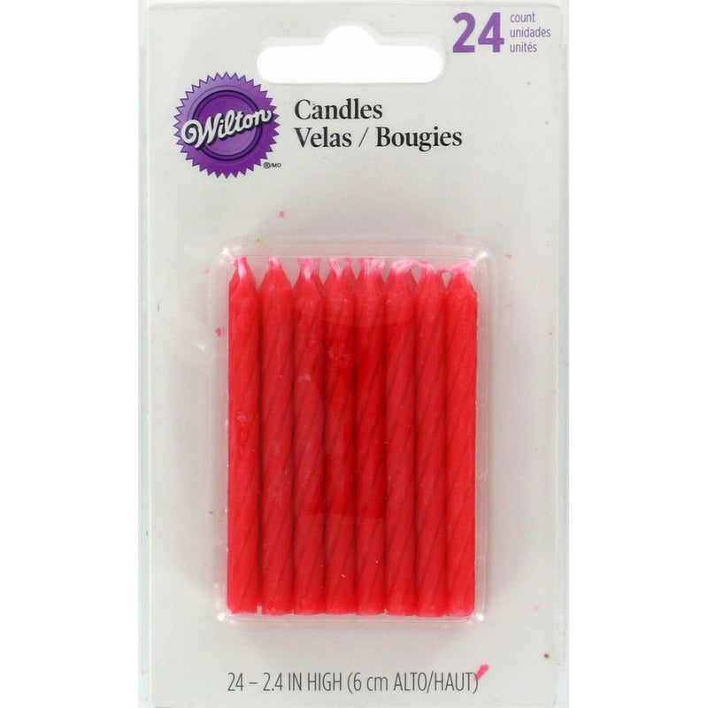 Wilton Birthday Candles, 2.5-Inch, Red, 24-Pack