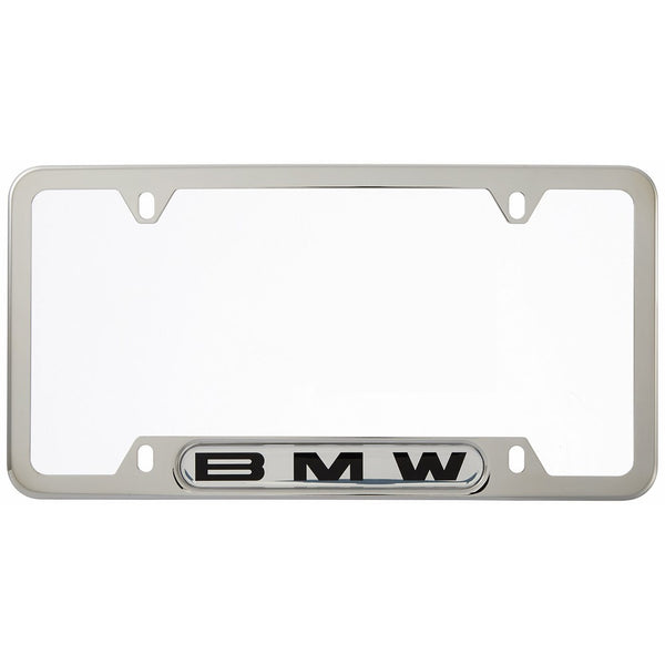 BMW License Plate Frame w/BMW Logo POLISHED stainless steel