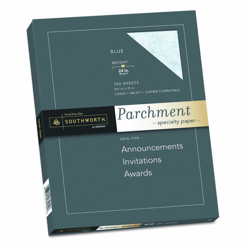 Southworth Parchment Specialty Paper, 8.5" x 11", 24 lb, Blue, 100 Sheets(P964CK/3/36)