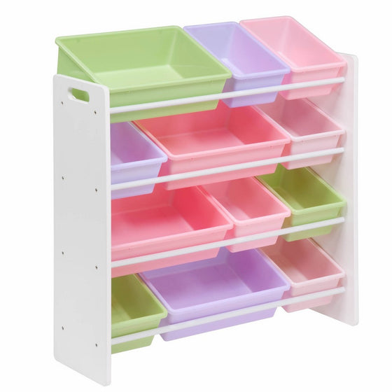 Honey-Can-Do SRT-01603 Kids Toy Organizer and Storage Bins, White/Pastel