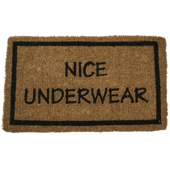 Entryways Non Slip Coir Doormat, 17-Inch by 28-Inch, Nice Underwear