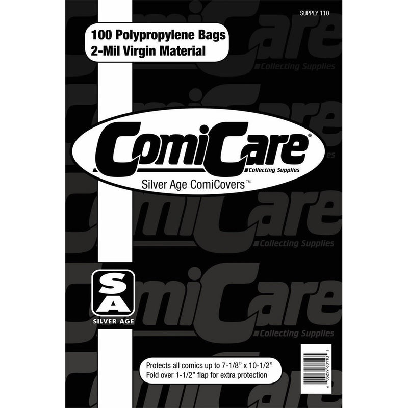 Silver Age Size Comicovers 100 Polypropylene Comic Book Bags
