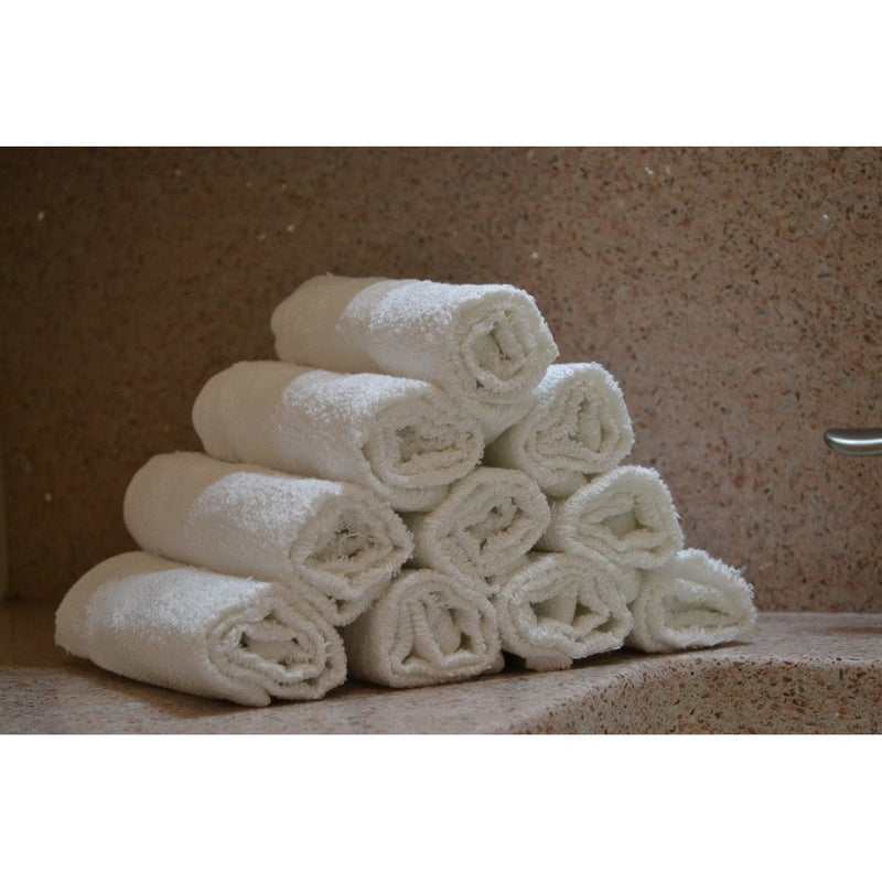 Elaine Karen Soft Egyptian Cotton Face Towels, White, 24 Pack