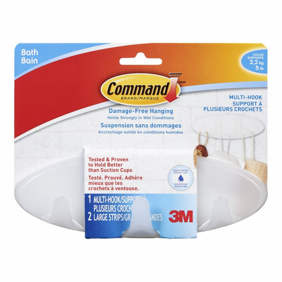 Command Bath Multi-Hook, 5-Pound Capacity