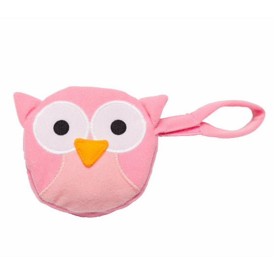 J.L. Childress Pacifier Pal Pacifier Pocket, Pink Owl