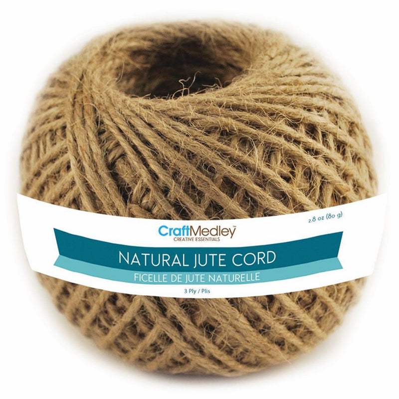 Craft Medley FL102 3-Ply Natural Jute 80G Cord