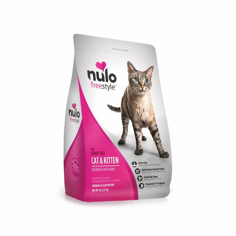 Nulo Grain Free Dry Cat Food with BC30 Probiotic (Chicken, 5lb Bag)
