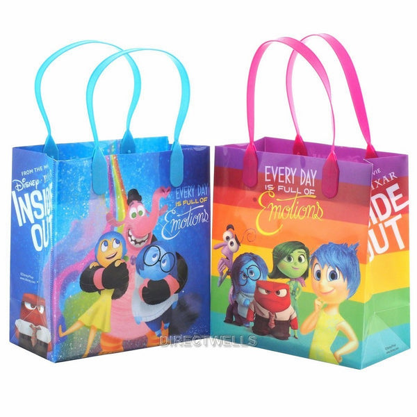 Disney Pixar Inside Out Premium Quality Party Favor Reusable Goodie Small Gift Bags 12 (12 Bags)