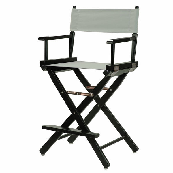 Casual Home 24" Director's Chair Black Frame-with Grey Canvas, Counter Height