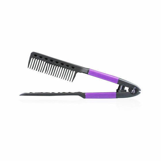 Herstyler V Shaped Easy Comb, Instant Straightener for Fast and Painless Hairstyling, Purple