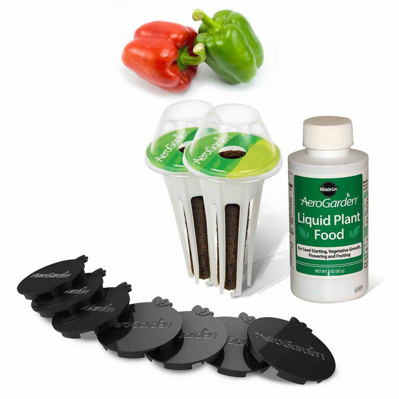 AeroGarden Sweet Bell Peppers Seed Pod Kit (2 pre-seeded Sweet Bell Pepper pods and 7 Plant Spacers)