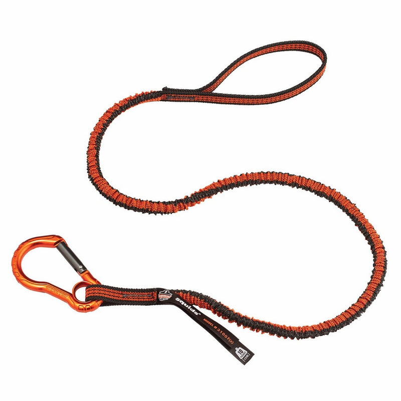 Squids 3100F(x) Shock Absorbing Tool Lanyard with Single Aluminum Carabiner, 10 Pounds