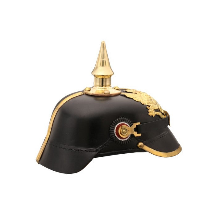 German Pickelhaube Officer Imperial Prussian Helmet, Black and Gold