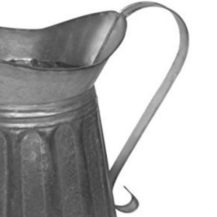 Benzara Vintage Style Galvanized Metal Milk Pitcher, Gray