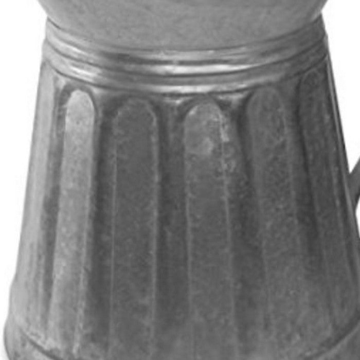 Benzara Vintage Style Galvanized Metal Milk Pitcher, Gray