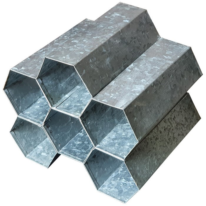 Galvanized Metal Tabletop Rack with 6 Honeycomb Design Bottle Storage, Gray