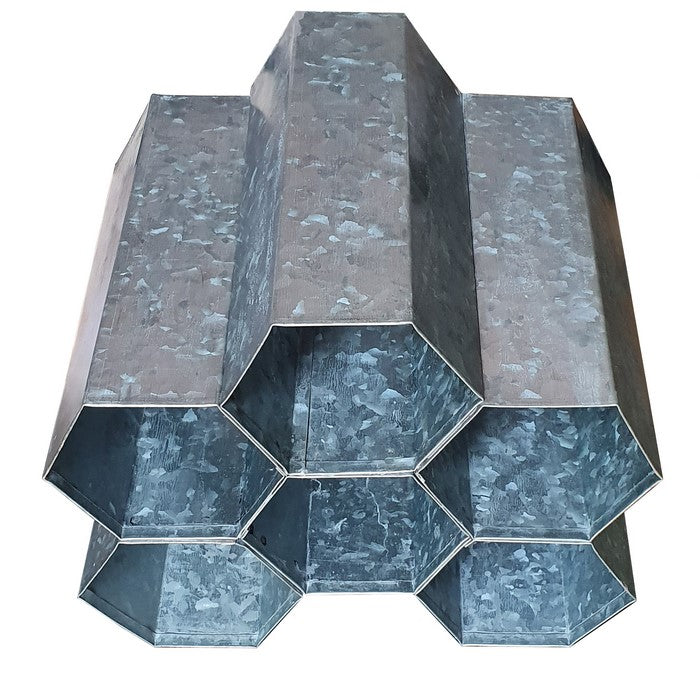 Galvanized Metal Tabletop Rack with 6 Honeycomb Design Bottle Storage, Gray